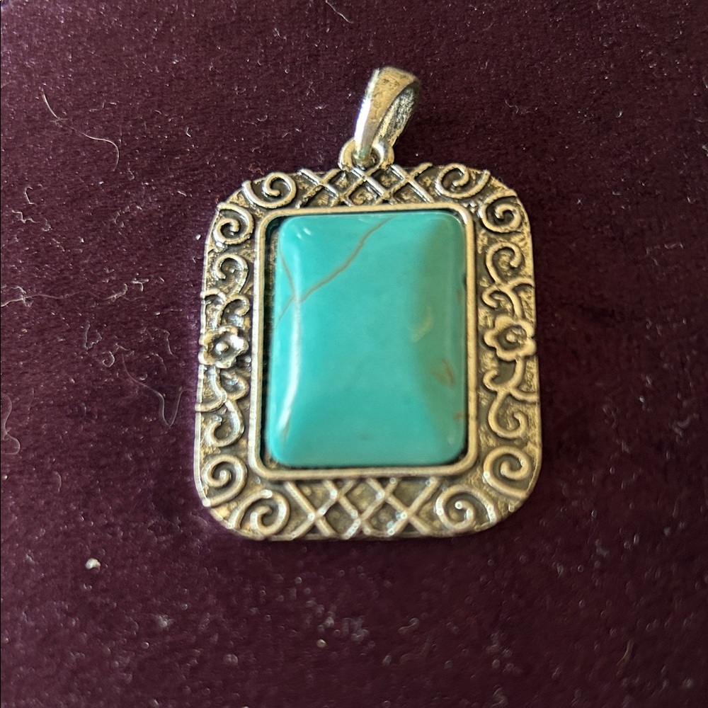 Silver and turquoise pendant